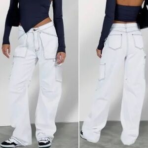 Lioness White Flare & Wide Leg Jeans
